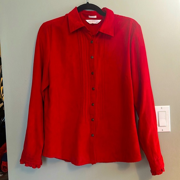 Northern Reflections Tops - Northern Reflections Red Button-Shacket ❤️